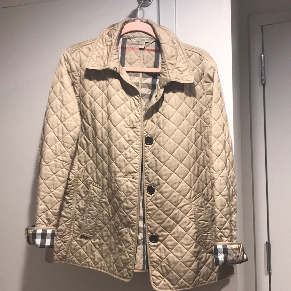 Beige BurBerry quilted jacket